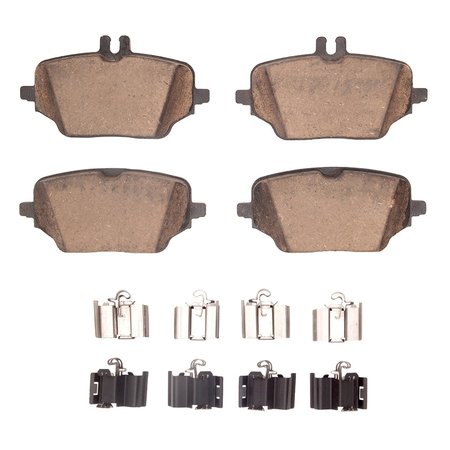 DYNAMIC FRICTION CO 5000 Advanced Brake Pads - Ceramic and Hardware Kit, Long Pad Wear, Rear 1551-2235-01